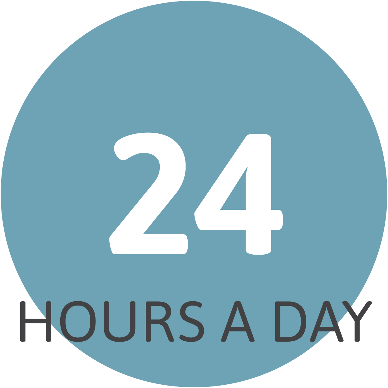 Circular icon with the words '7 Days per Week'